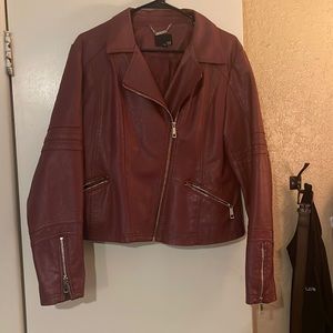 A.n.a leather jacket, burgundy